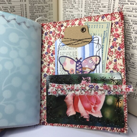 Custom Junk Journal Collage Cover Removable Ephemera Mini Art Book Diary 9 u - Picture 9 of 10